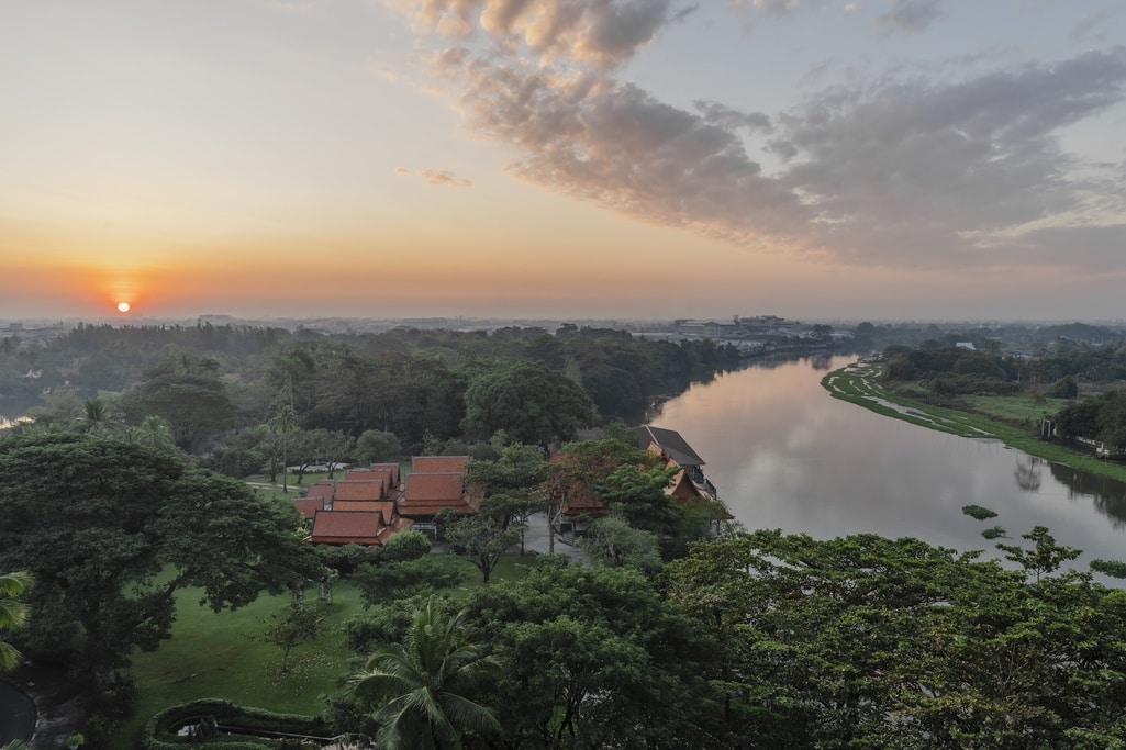 Coucher de soleil fleuve Bangkok